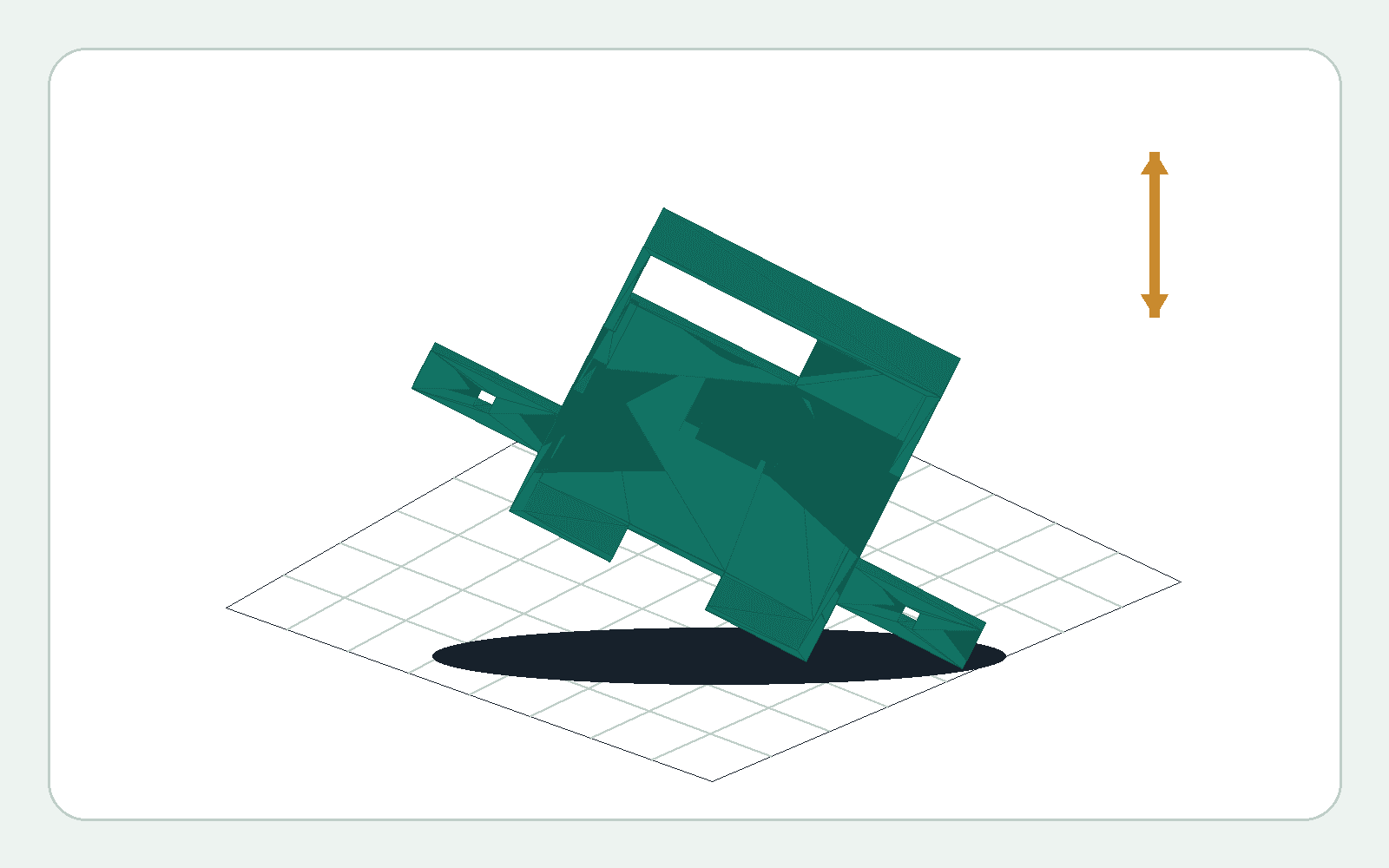 Cassette model being prepared above a gridded printer bed